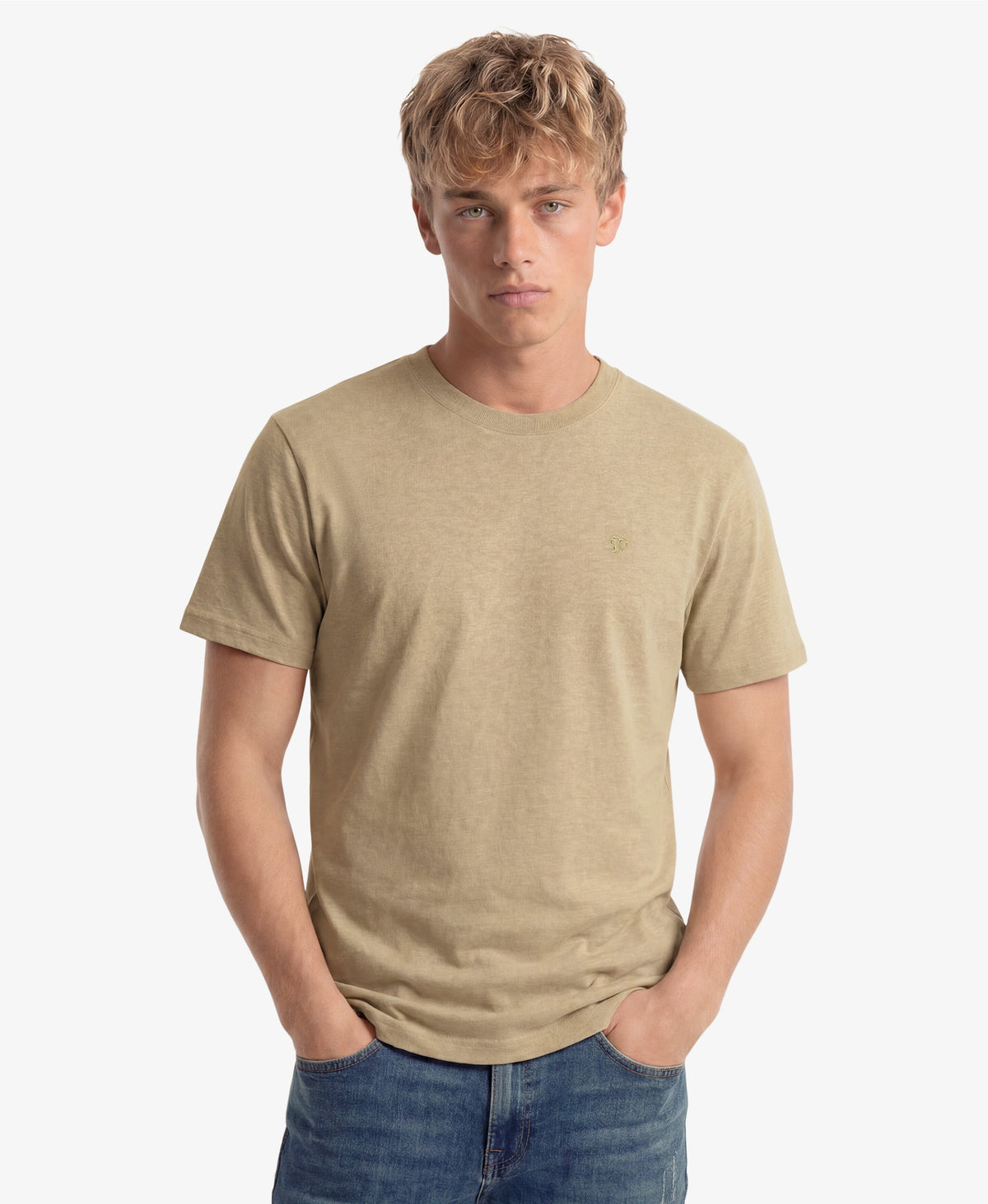 Superdry Essential Logo Embroidered T-Shirt Tan Brown Fleck Marl/Beige