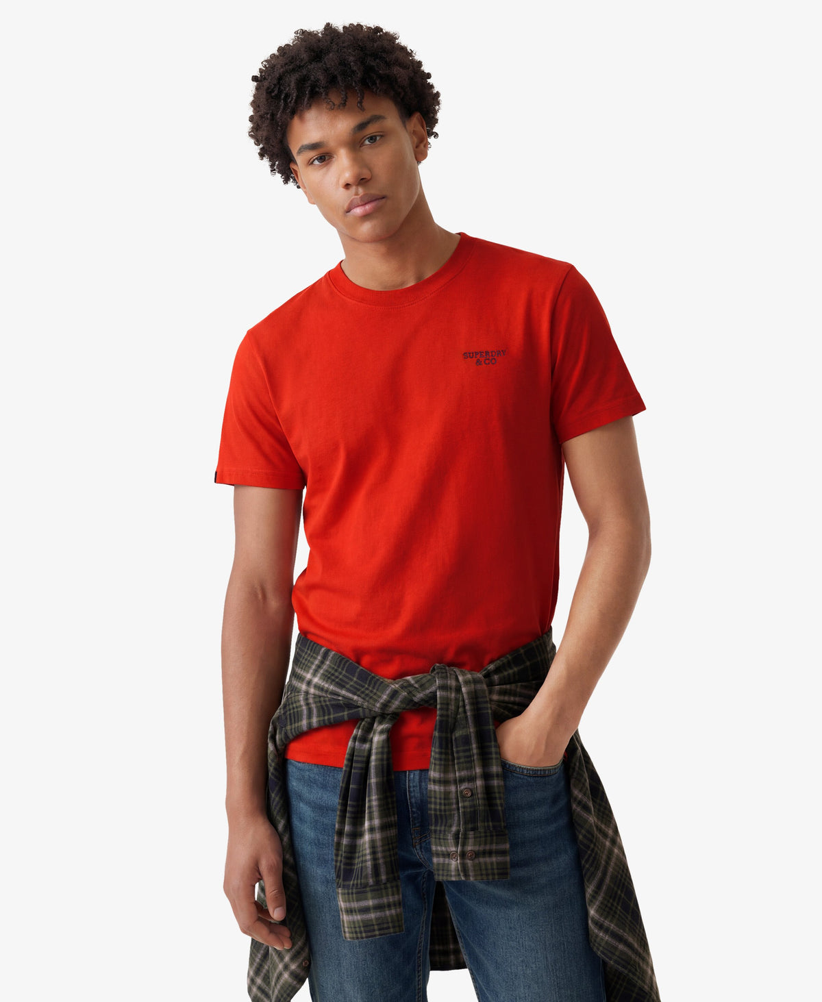Superdry Essential Logo Embroidered T-Shirt Lollipop Red/Navy