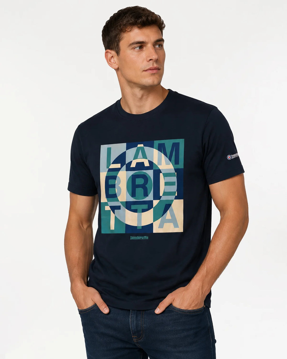 Lambretta Target Square T-Shirt Dark Navy