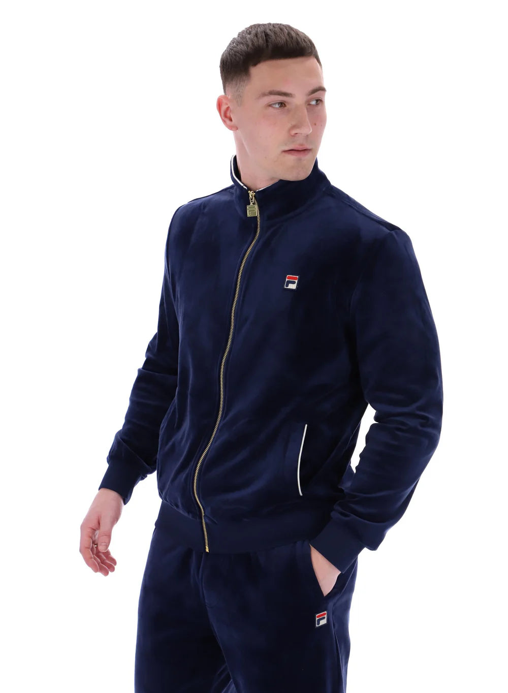 FILA Irving 2 Velour Track Jacket FILA Navy/Gardenia