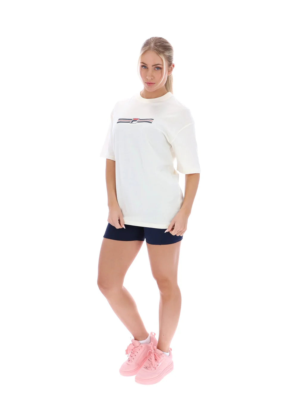 FILA Jacy T-Shirt Gardenia/FILA Red/FILA Navy