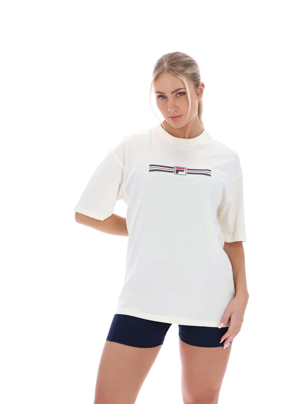 FILA Jacy T-Shirt Gardenia/FILA Red/FILA Navy