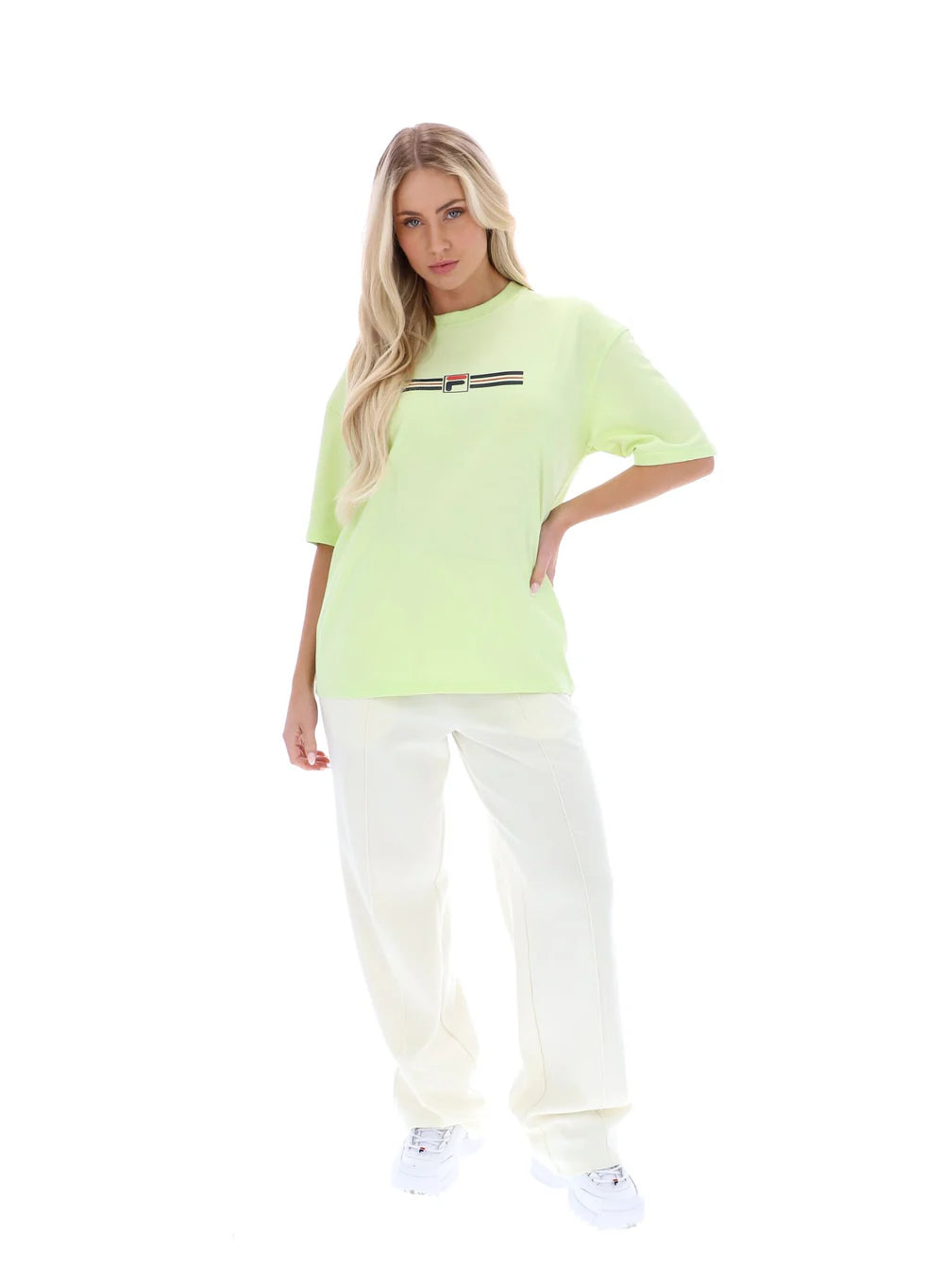 FILA Jacy T-Shirt Shadow Lime/FILA Navy/Gardenia