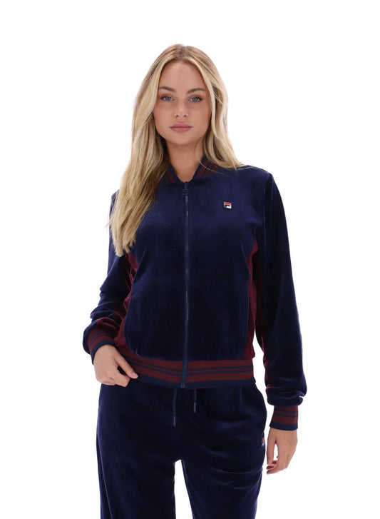 Fila Ladies Jenesis Baseball Zip Up Track Top Navy/Fig