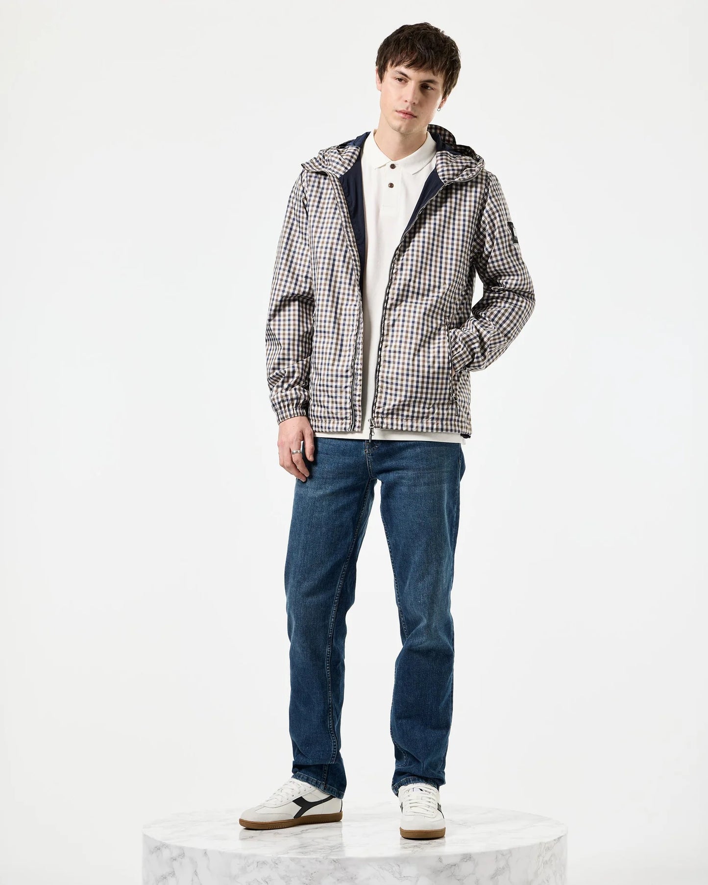 Weekend Offender Campania Check Windbreaker Jacket Mid House Check