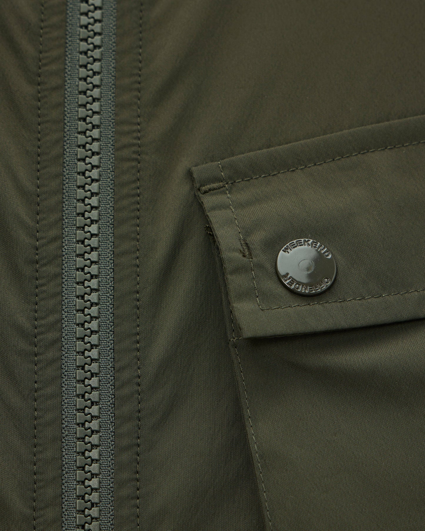 Weekend Offender Temara Technical Windbreaker Jacket Black Forest Green