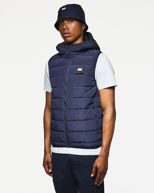Weekend Offender Toronto Hooded Gilet Navy