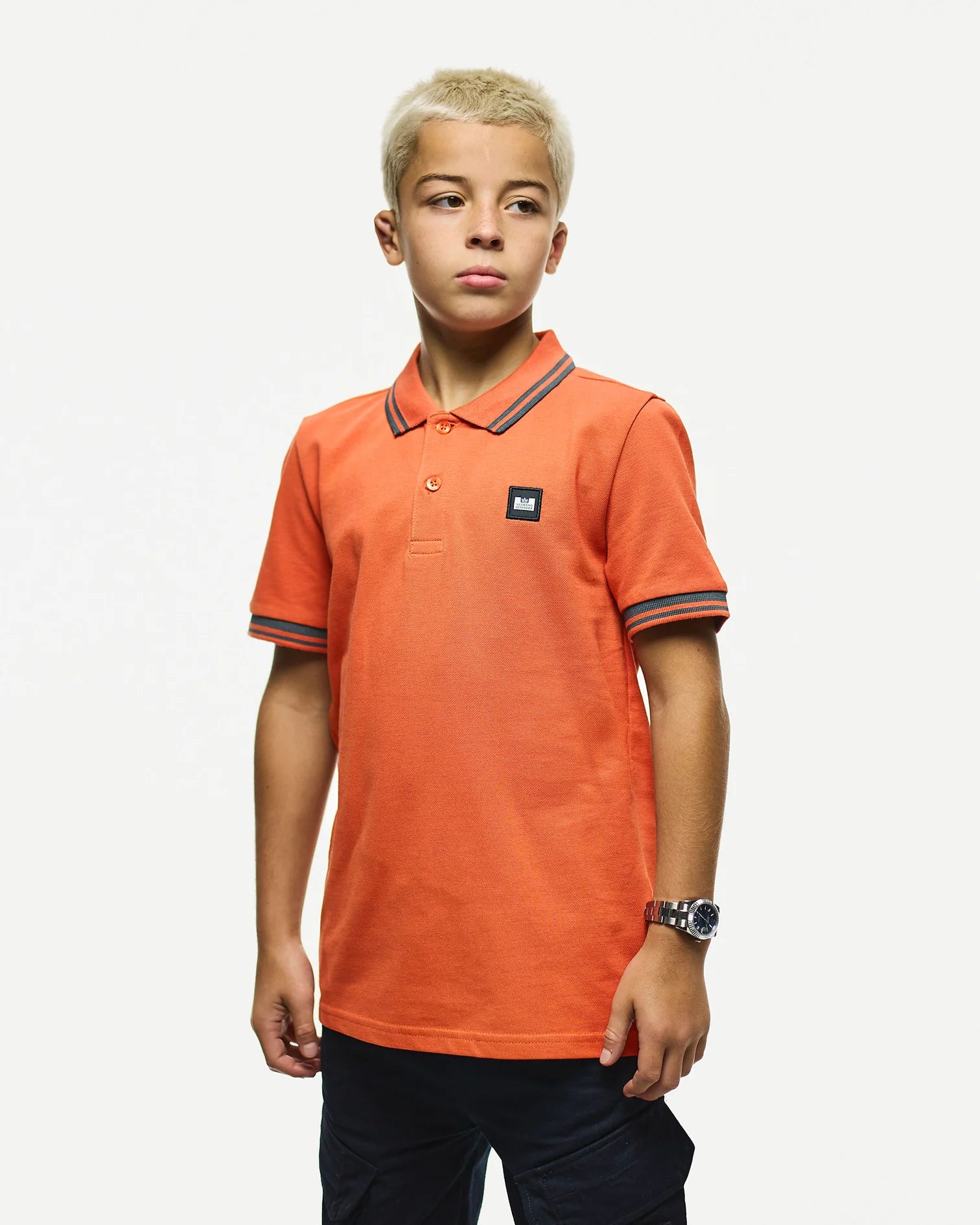 Weekend Offender Junior Levanto Polo Shirt Sunset Orange/Cyclone