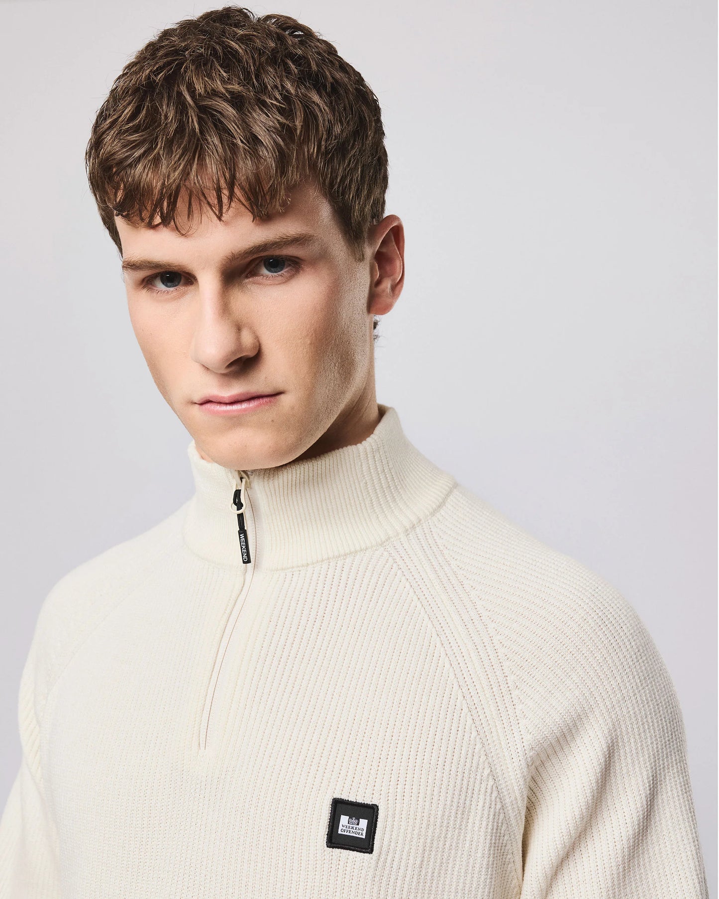 Weekend Offender Isser 1/4 Zip Jumper Ivory