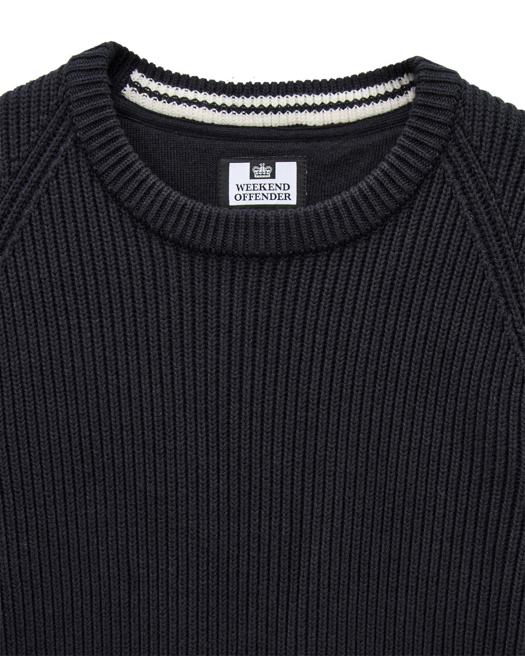 Weekend Offender Morello Rib Crew Sweater Navy