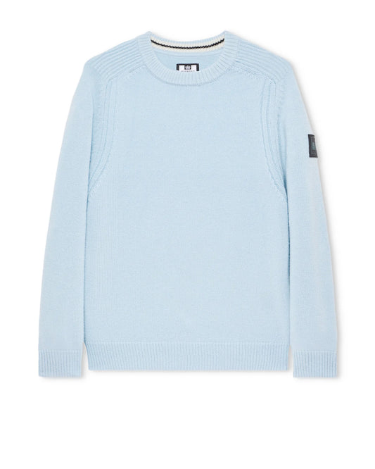 Weekend Offender Zagreb Knitted Wool Sweater Winter Sky Blue
