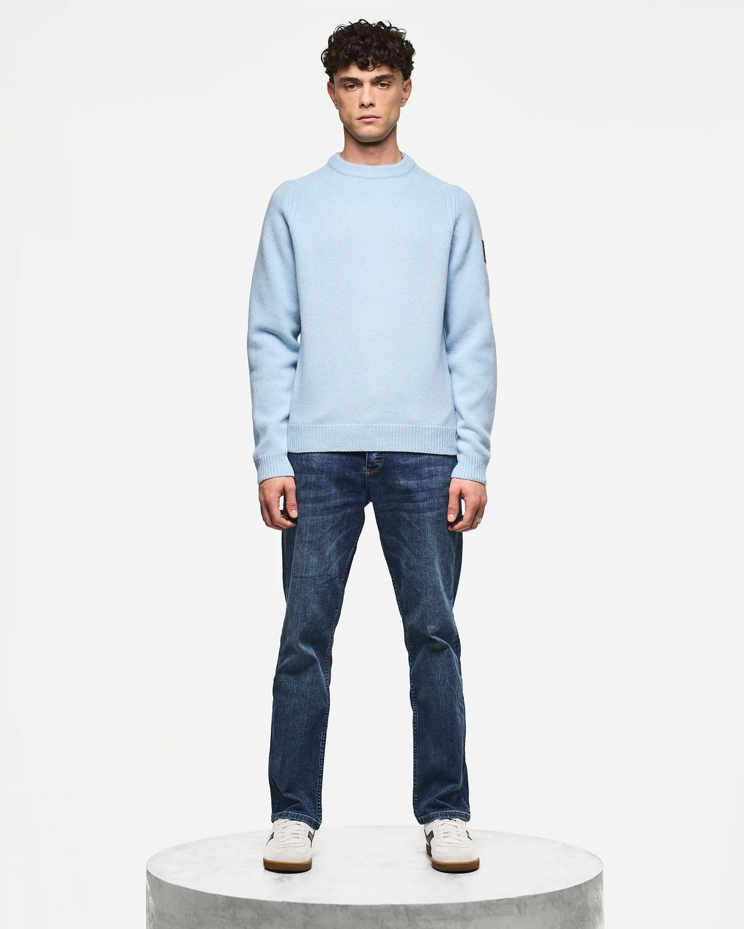 Weekend Offender Zagreb Knitted Wool Sweater Winter Sky Blue