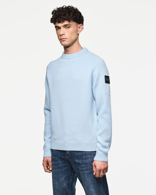 Weekend Offender Zagreb Knitted Wool Sweater Winter Sky Blue