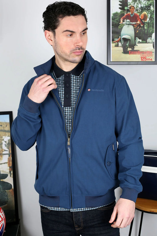 Lambretta Shower Resistant Harrington Jacket Dark Blue
