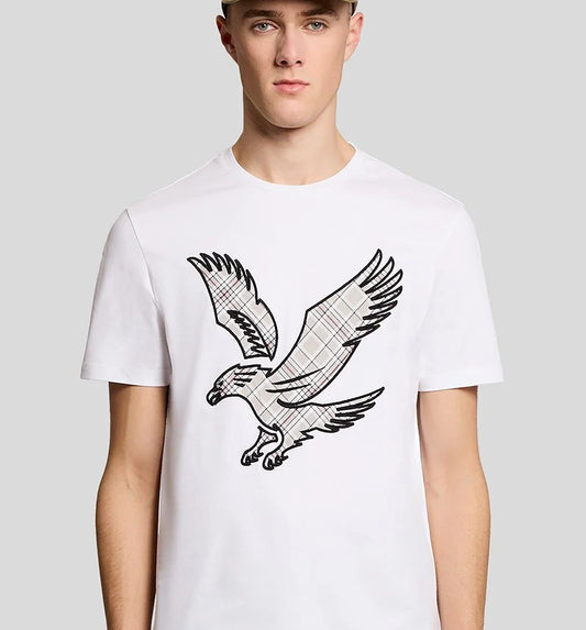 Lyle & Scott Check Eagle T-Shirt White