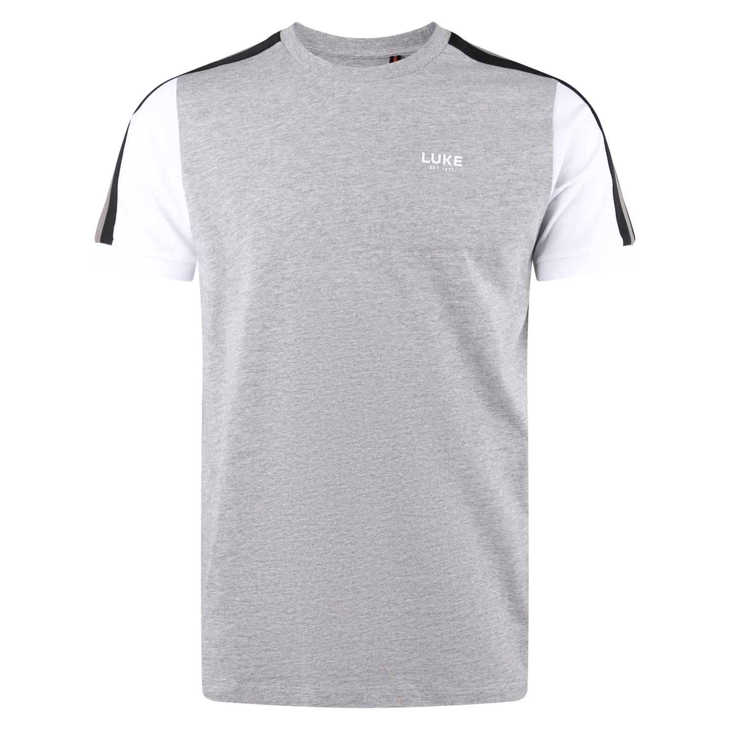 Luke 1977 Wistmans Colour Block T-Shirt Mid Grey Marl