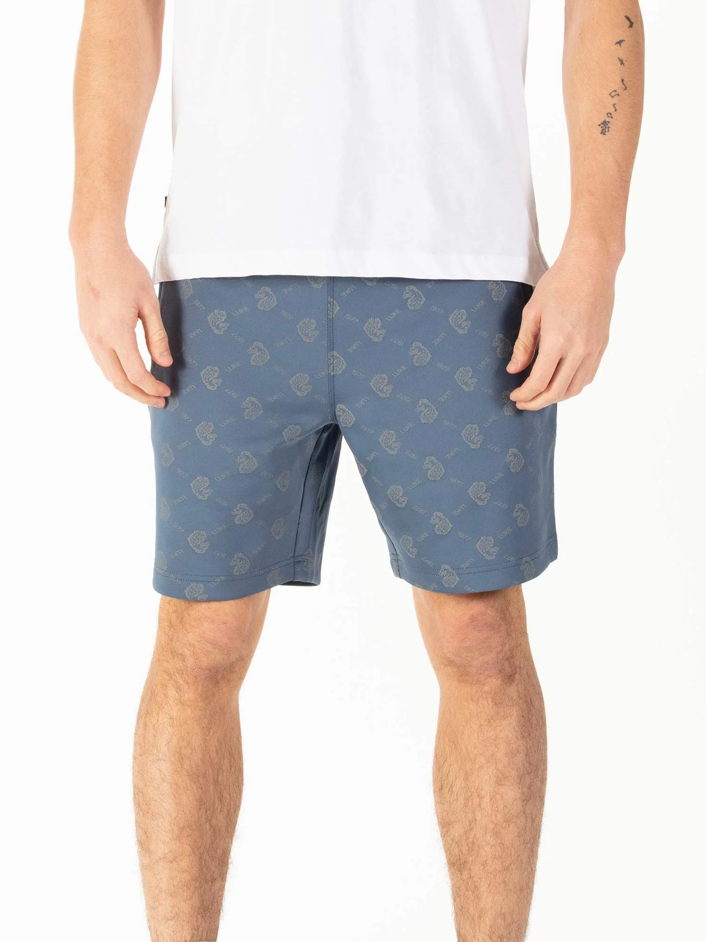 Luke 1977 Boy Semtex Overprint Shorts Denim Blue