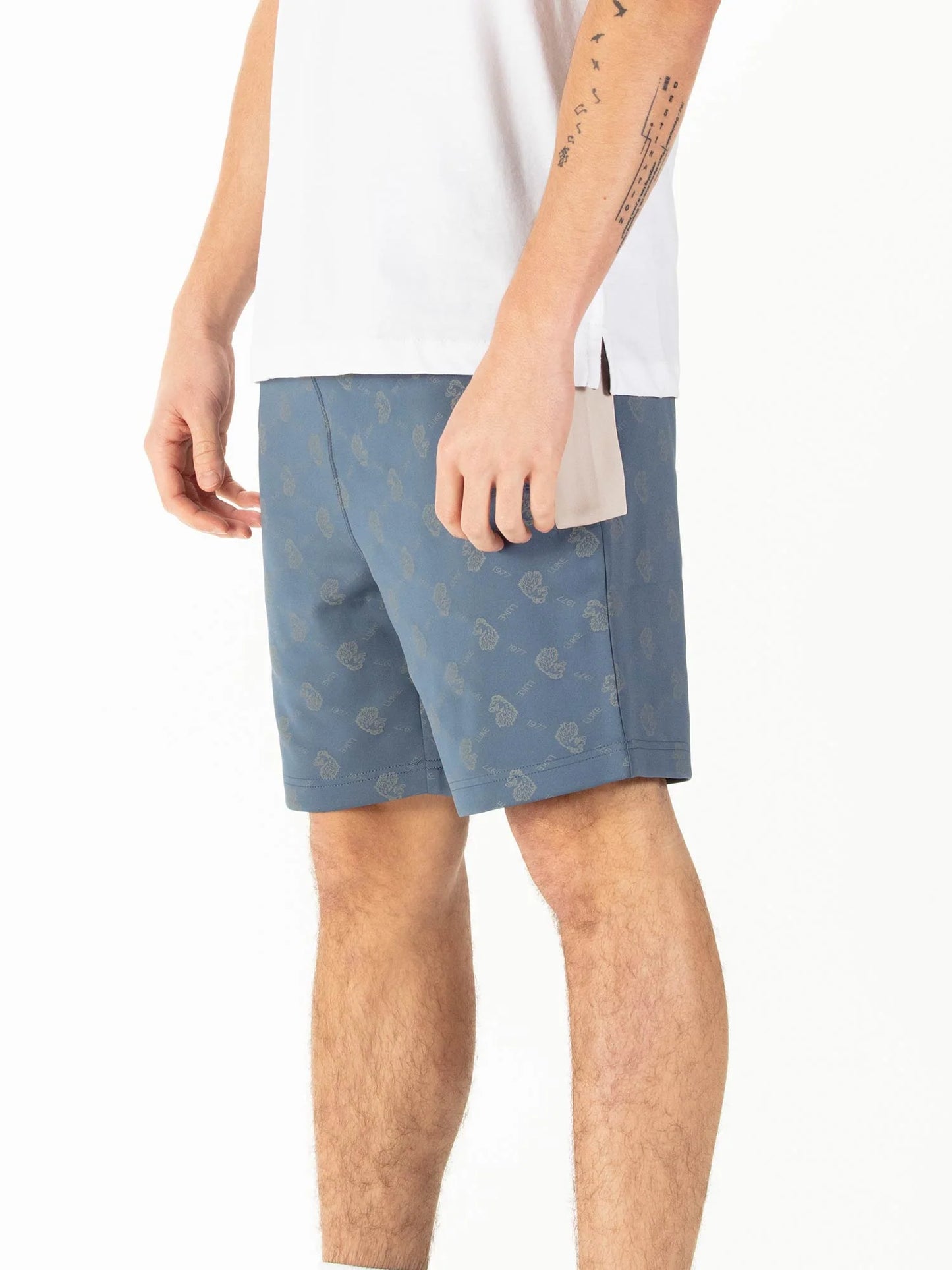 Luke 1977 Boy Semtex Overprint Shorts Denim Blue