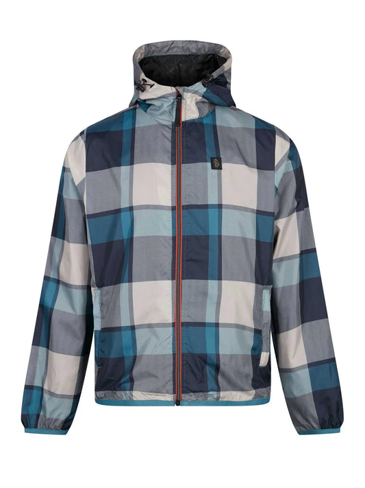 Luke 1977 Garnedd Lightweight Nylon Jacket Teal Mix Check