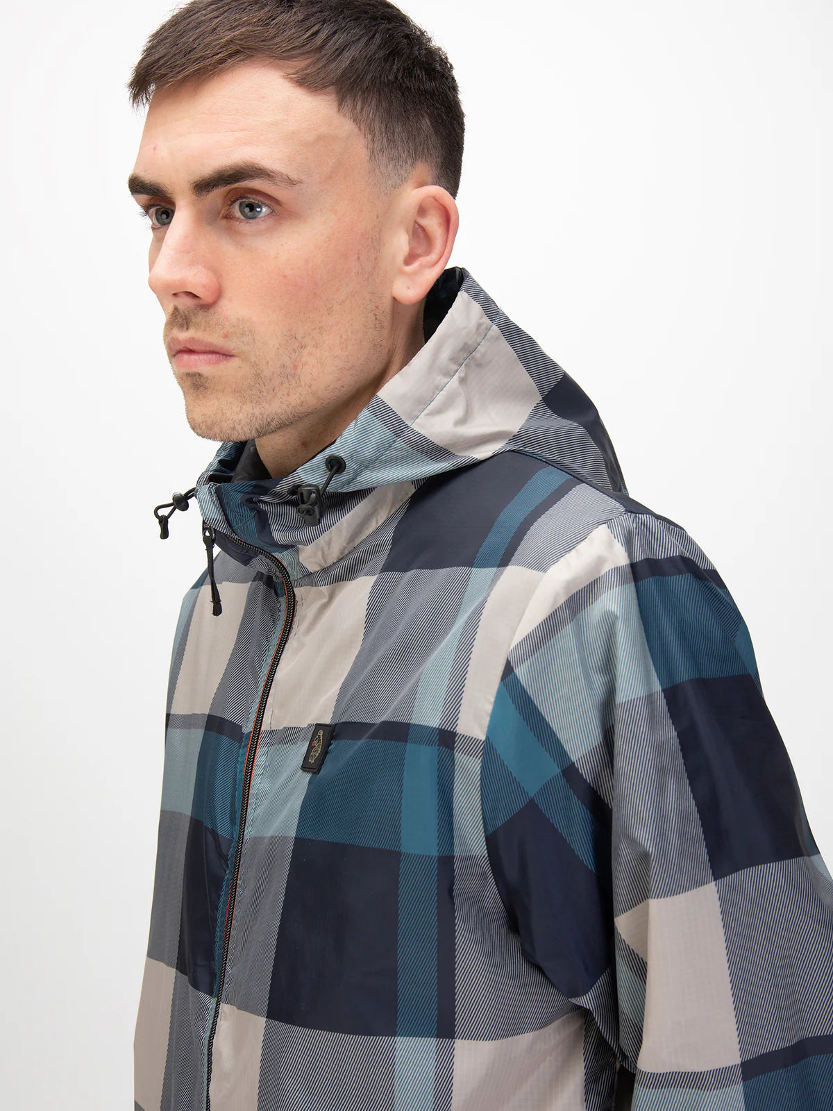 Luke 1977 Garnedd Lightweight Nylon Jacket Teal Mix Check
