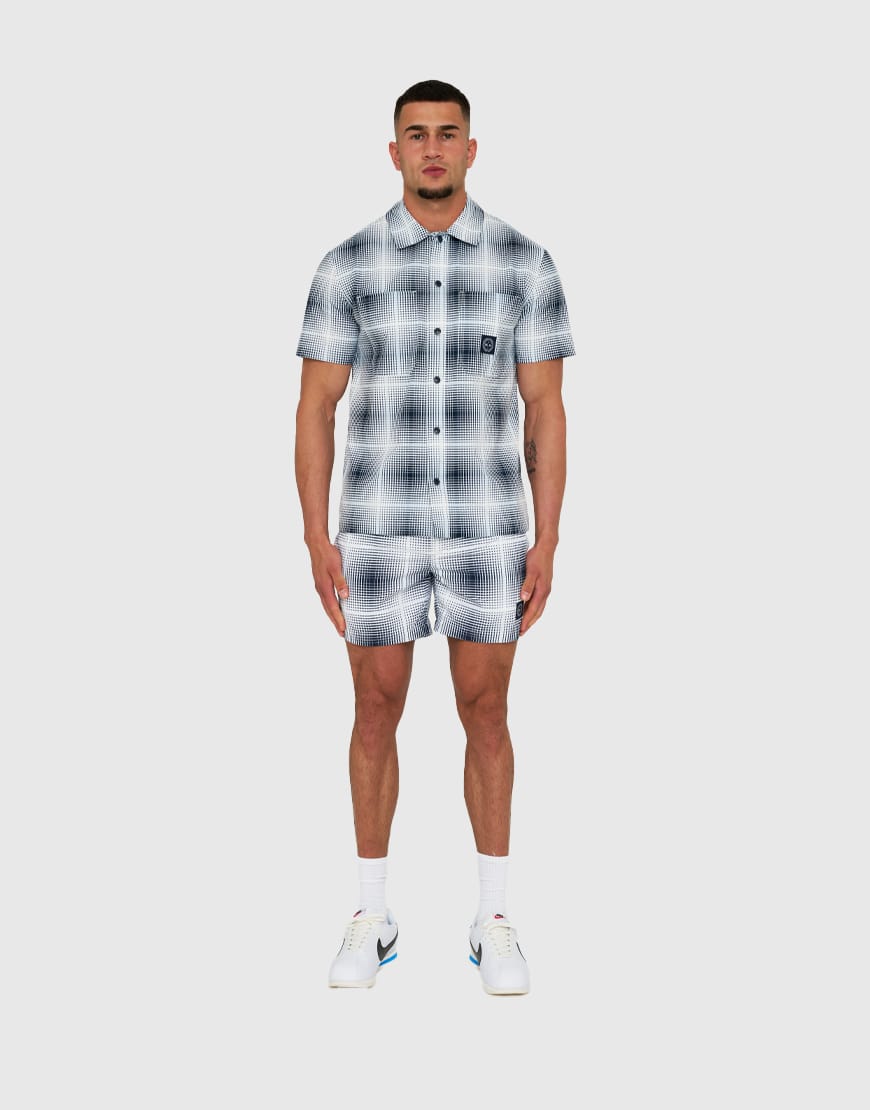 Marshall Artist Shadow Check Swimshorts Navy