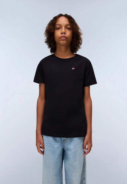 Napapijri Junior Salis Jersey Short Sleeve T-Shirt Black