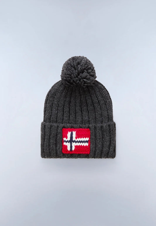 Napapijri Semiury 5 Beanie Hat Dark Grey Melange