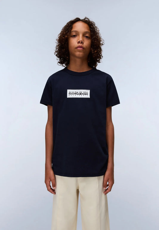 Napapijri Junior Chamois Jersey Short Sleeve T-Shirt Blue Marine