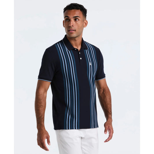 Original Penguin Interlock Vertical Stripe Polo Shirt Dark Sapphire