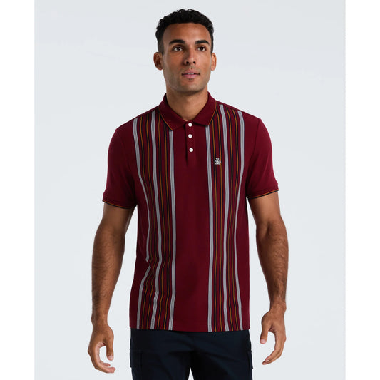Original Penguin Interlock Vertical Stripe Polo Shirt Cabernet