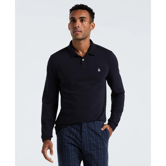 Original Penguin Pique Long Sleeve Polo Shirt Dark Sapphire