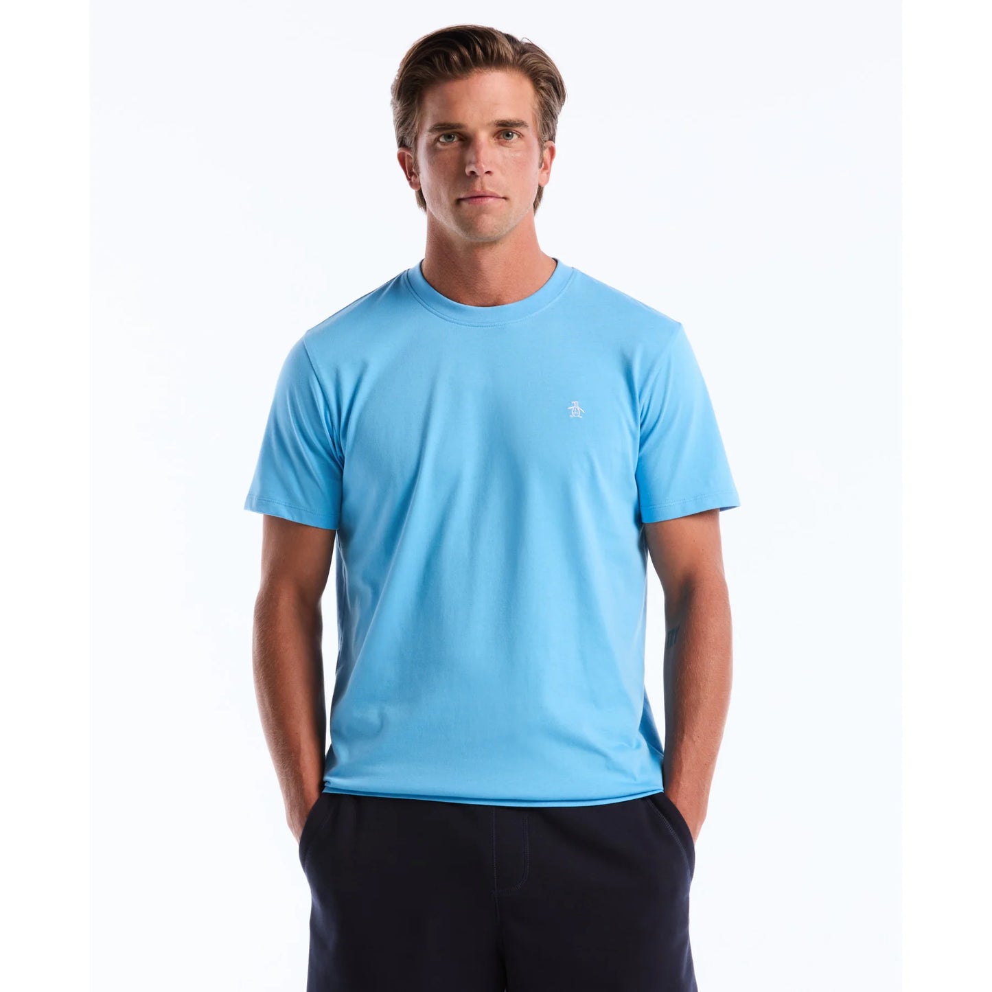 Original Penguin Pin Point Embroidered Logo T-Shirt Bonnie Blue