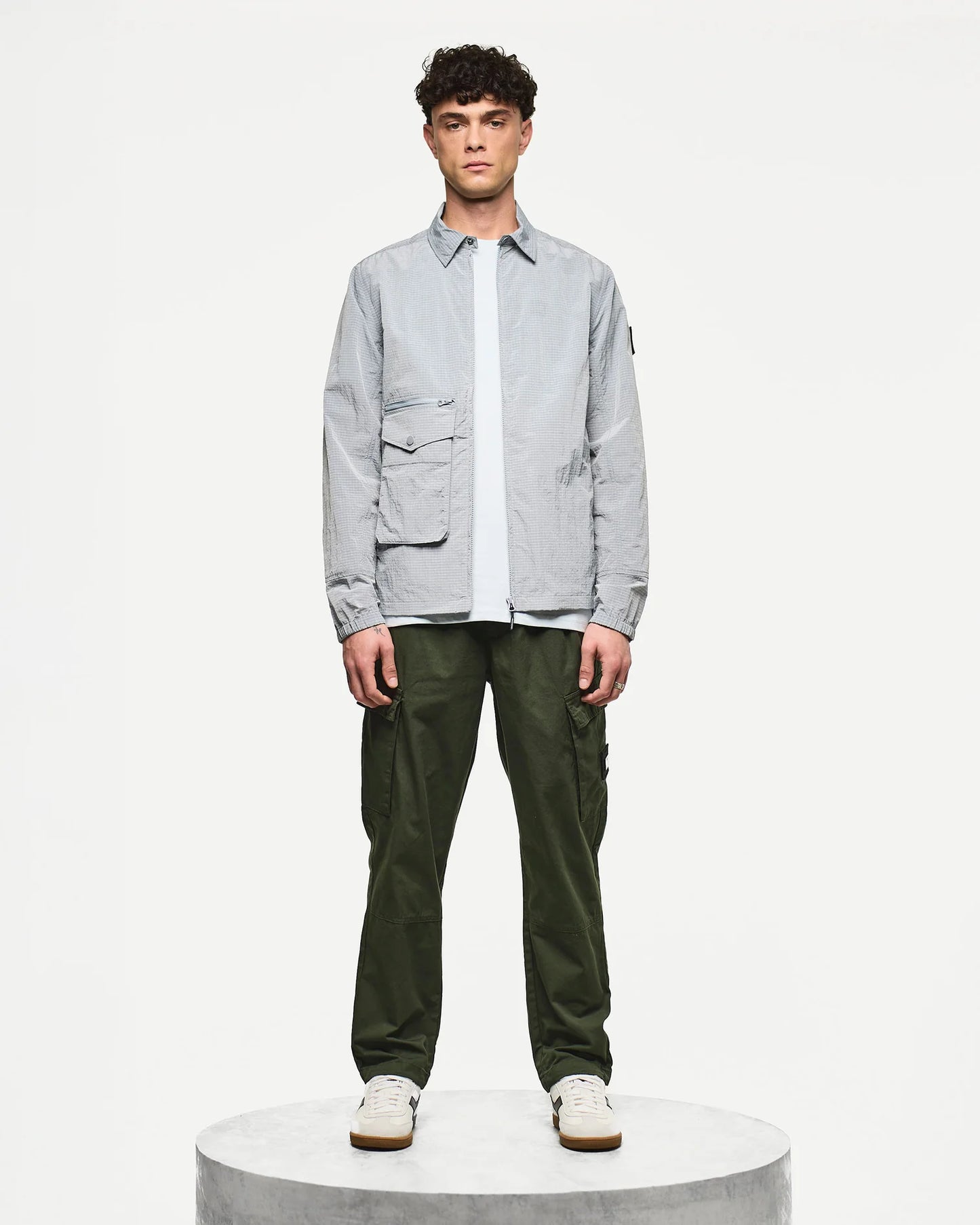 Weekend Offender Vinnie Over-Shirt Sea Spray Blue