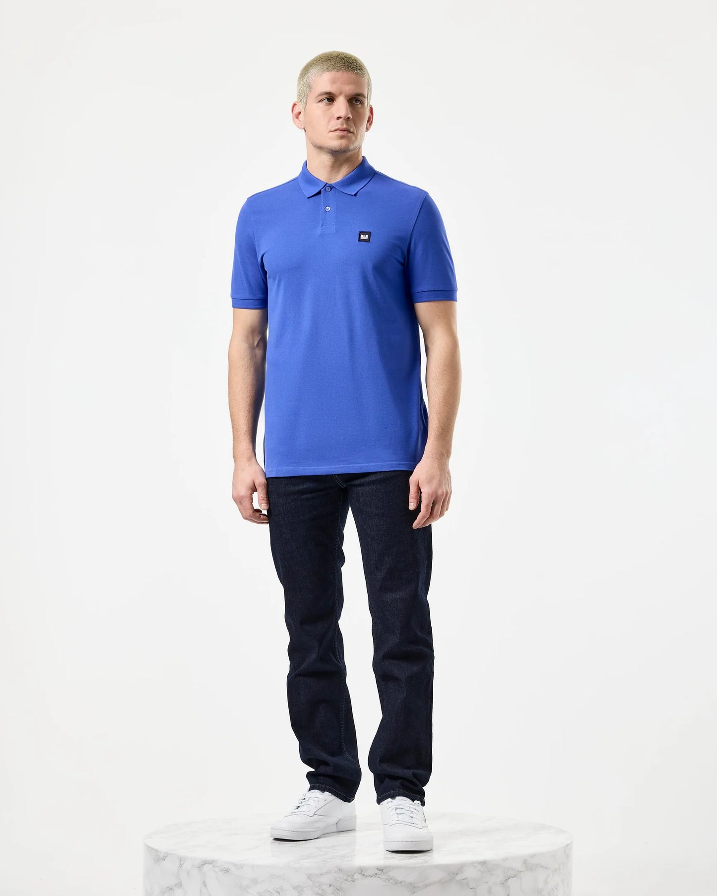Weekend Offender Caneiros Badge Polo Shirt Bluebell
