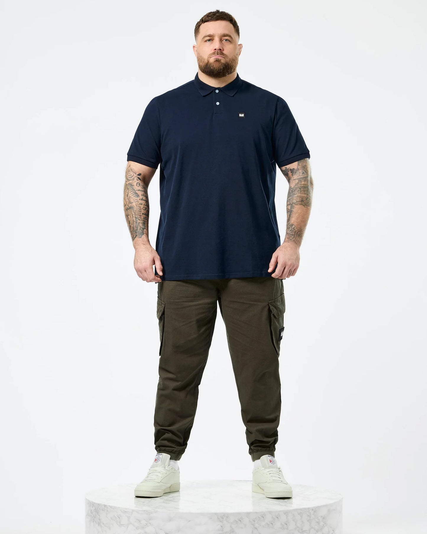 Weekend Offender Plus Size Caneiros Polo Shirt Navy