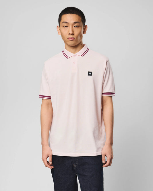 Weekend Offender Levanto Tipped Polo Shirt Soft Pink/Kirsch