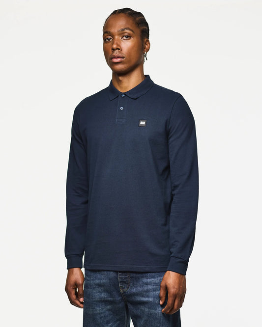 Weekend Offender Dice Long Sleeve Polo Shirt Navy