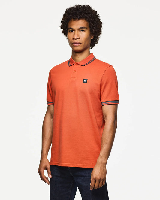 Weekend Offender Levanto Polo Shirt Sunset Orange/Cyclone Grey