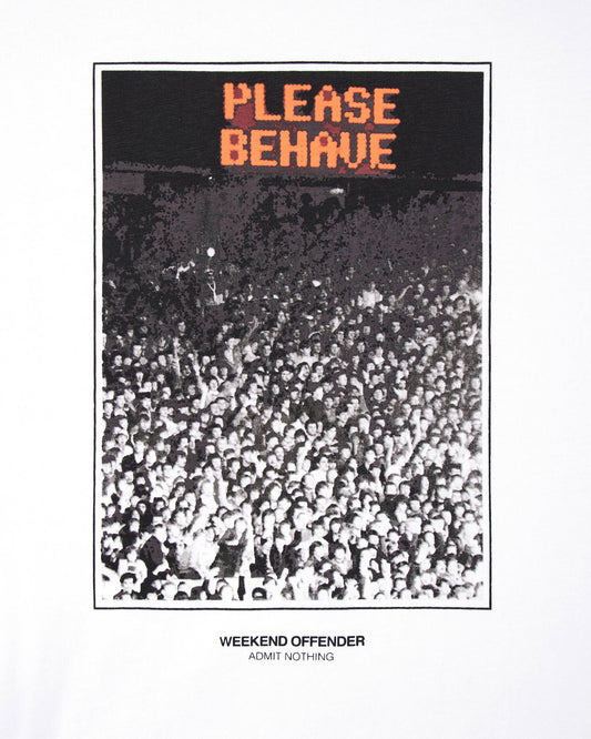 Weekend Offender Behave Graphic T-Shirt White