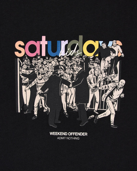Weekend Offender Saturday Kids Graphic T-Shirt Black