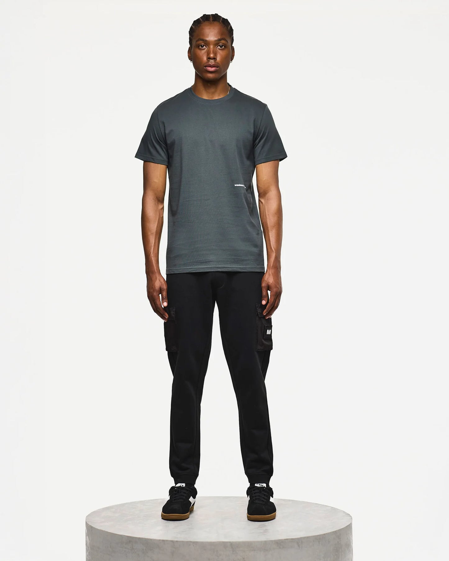 Weekend Offender Levin Graphic T-Shirt Cyclone Grey