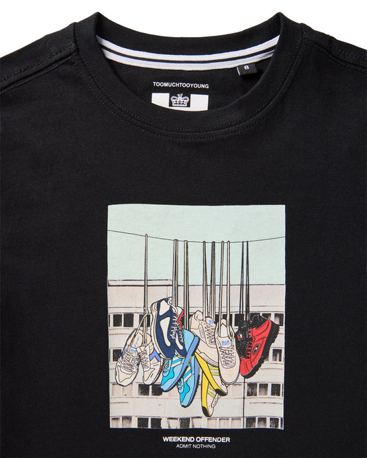 Weekend Offender Infant Battle Lines Graphic T-Shirt Black