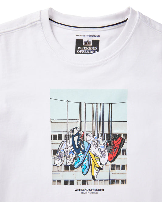 Weekend Offender Infant Battle Lines Graphic T-Shirt White