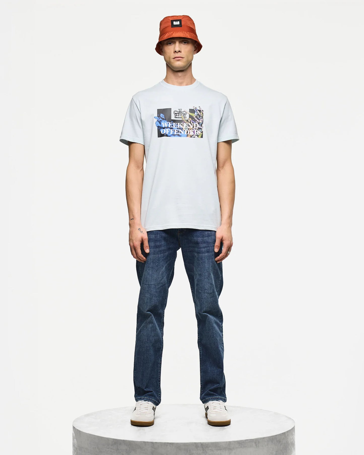 Weekend Offender Molazza Graphic T-Shirt Sea Spray Blue