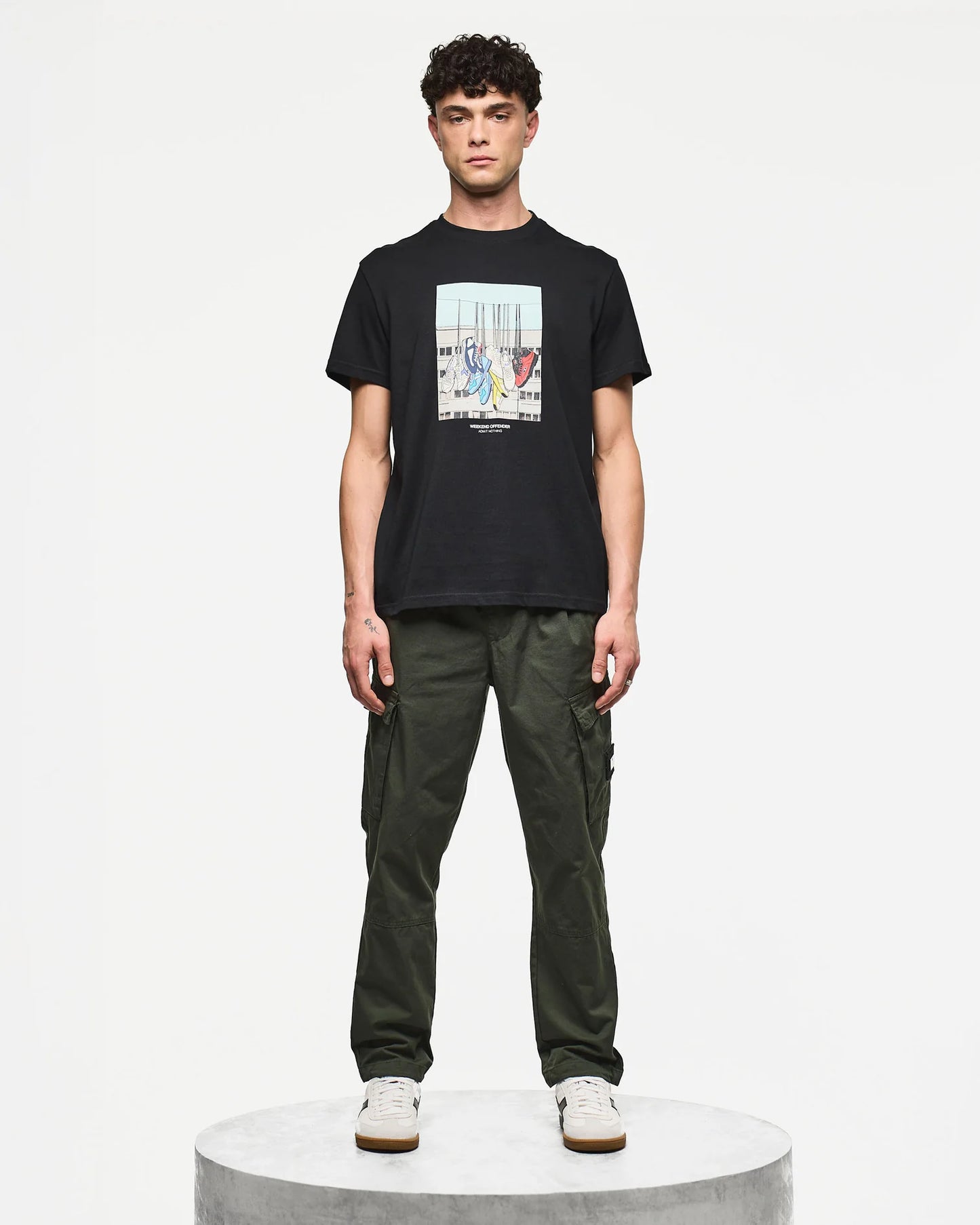 Weekend Offender Battle Lines Graphic T-Shirt Black