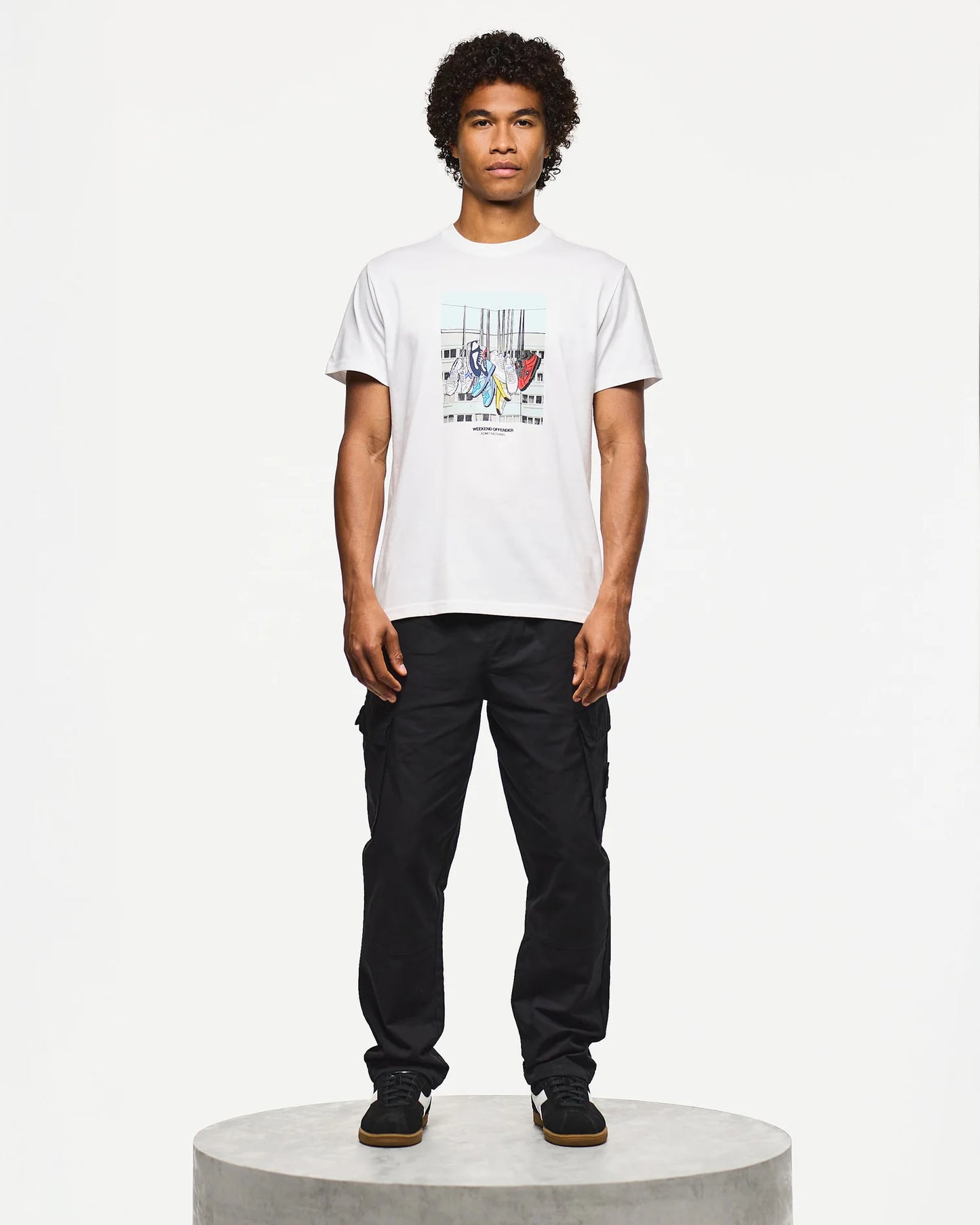 Weekend Offender Battle Lines Graphic T-Shirt White