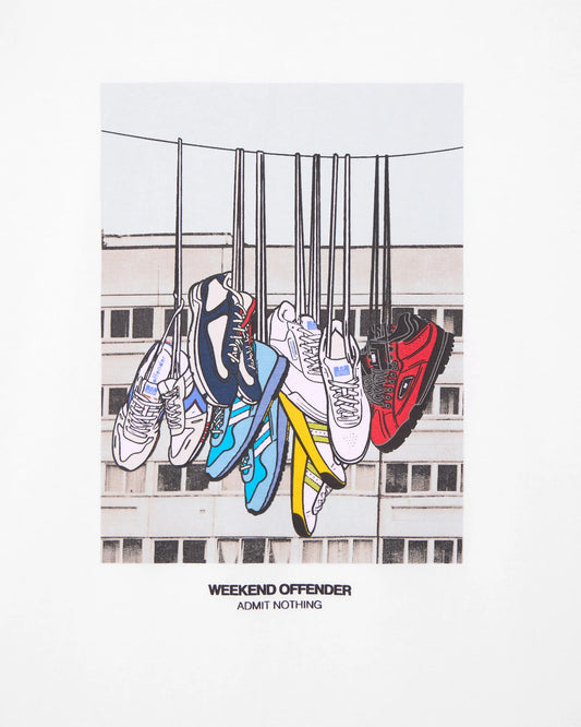 Weekend Offender Plus Size Battle Lines Graphic T-Shirt White