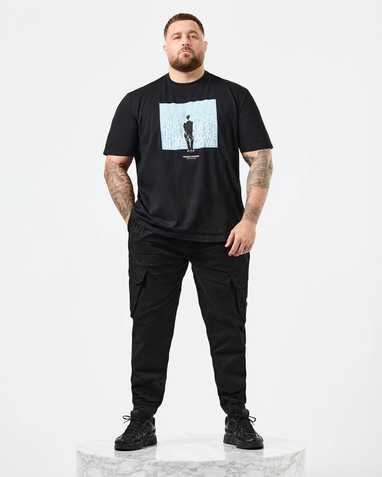 Weekend Offender Plus Size Supernova Graphic T-Shirt Black/Blue