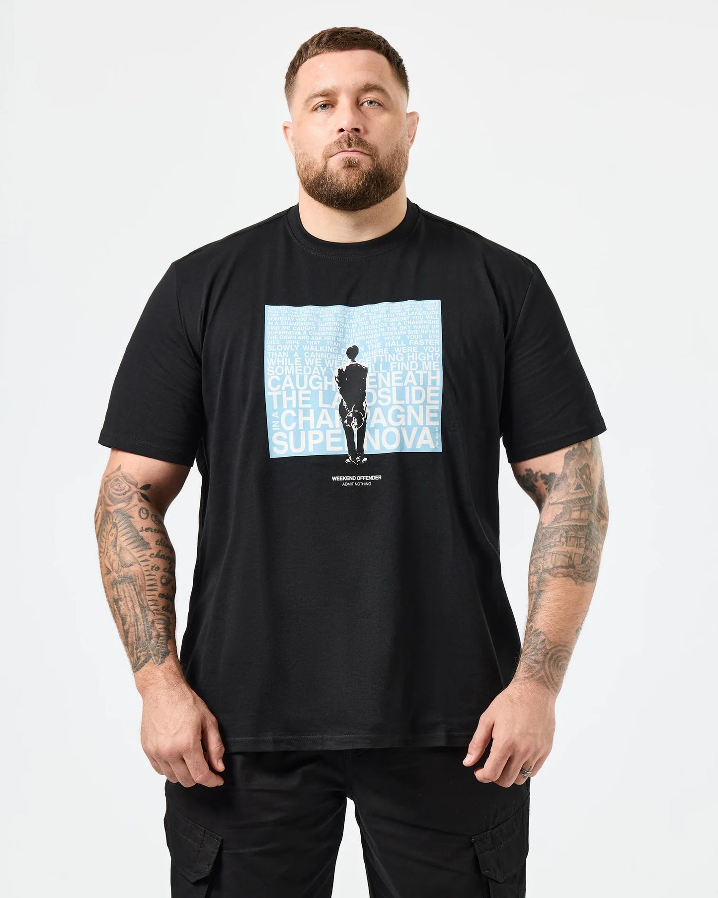 Weekend Offender Plus Size Supernova Graphic T-Shirt Black/Blue