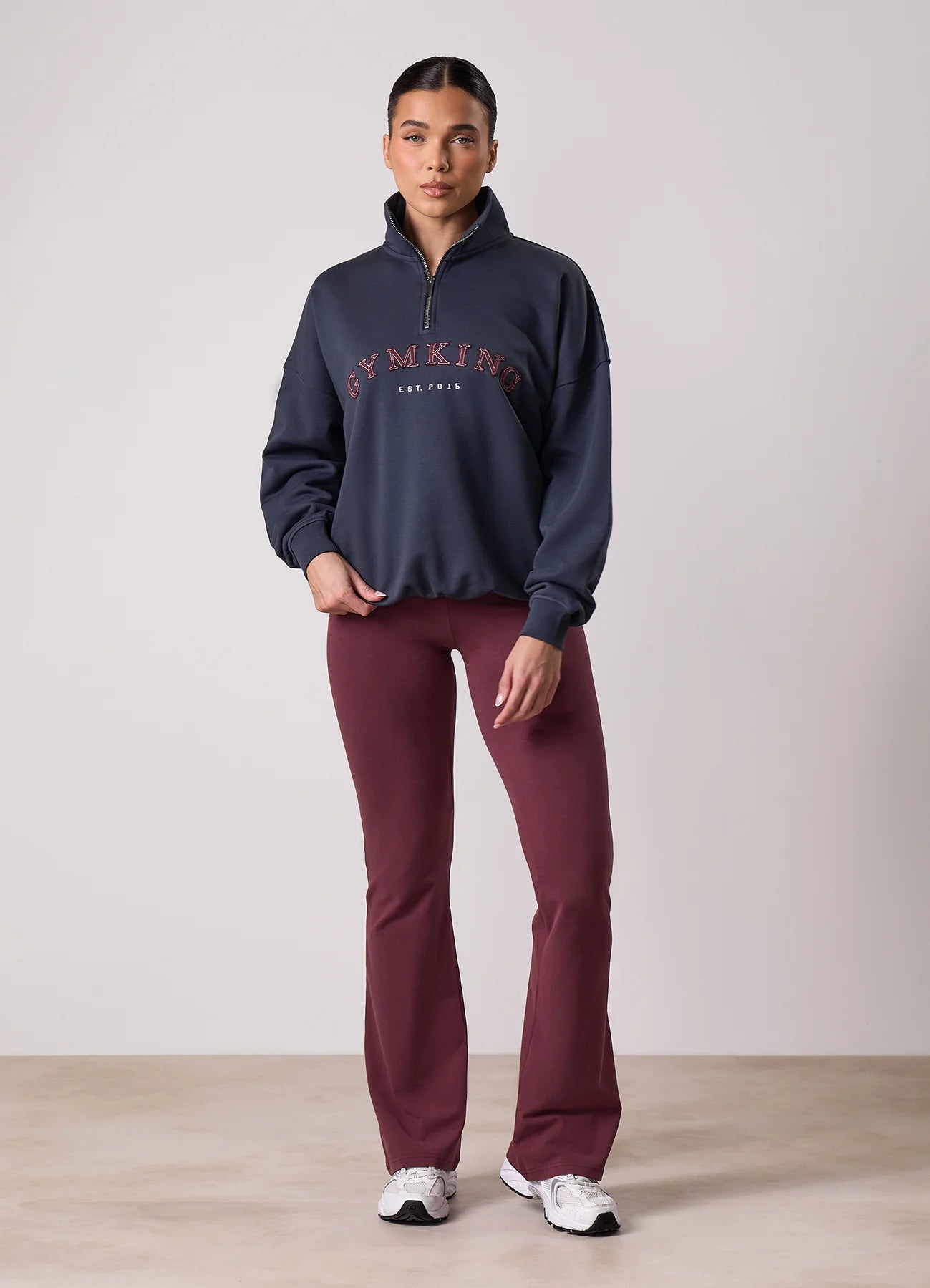 Gym King Ladies Compose 1/4 Zip Funnel Midnight Blue